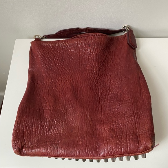 MUST GO! ALEXANDER WANG pebbled leather burgundy red bag - Picture 3 of 8